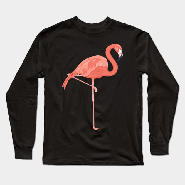 Flamingo Art Long Sleeve T-Shirt by SWON Design